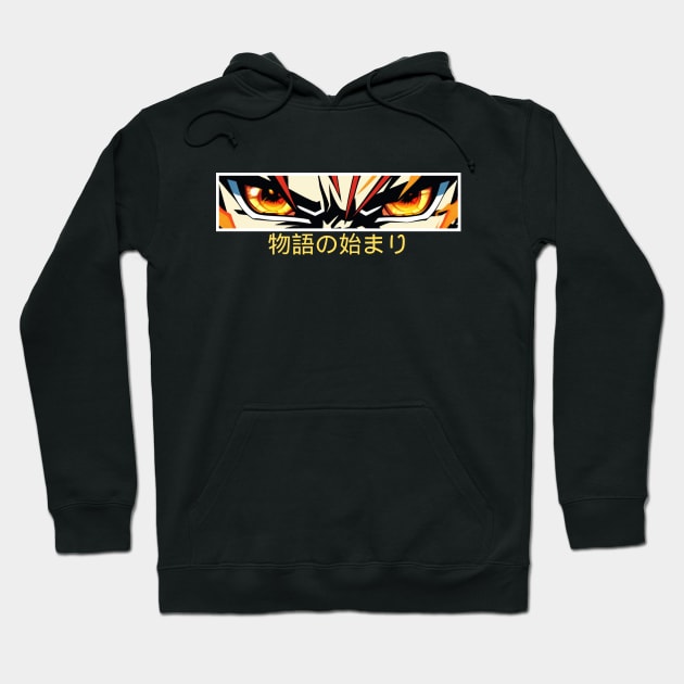 Anime Eyes Fire Angry Eyes Hoodie by AnimeVision
